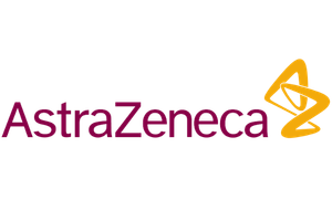 AstraZeneca logo, representing the global biopharmaceutical company advancing innovative medicines across oncology, rare diseases, cardiovascular, respiratory, immunology, and vaccine development.