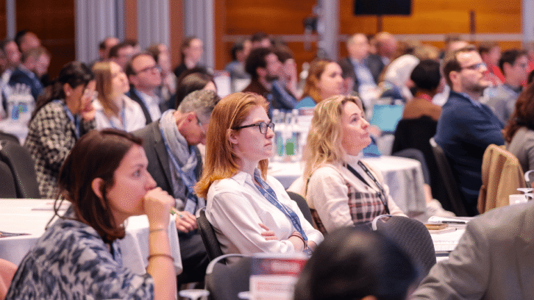 Audience members attending a conference session on mRNA therapeutics, non-viral delivery technologies, and RNA medicine innovation at the 6th mRNA-Based Therapeutics & Non-Viral Delivery Summit Europe.